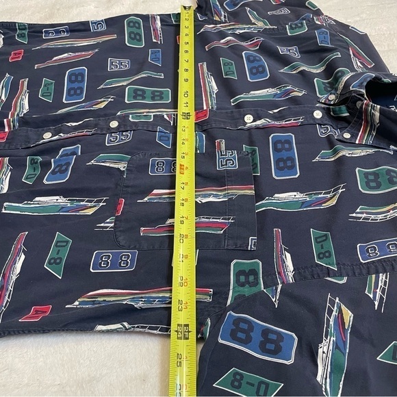 Vintage Nautica Sailing Button Up Shirt Men’s Size Medium Navy Blue Boating - Picture 10 of 14